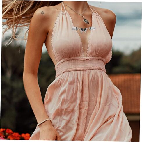 3Pcs Elegant Bowknot Sweater Clips Stylish Crystal Chain Cardigan Clips for Women White Black Rose Gold Sweaters Shawls Lightweight Jackets in Saudi Arabia