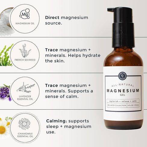 رو كاسا أورجانيكس جل المغنيسيوم بالزيوت العطرية - 4 أوقية | دعم المغنيسيوم الموضعي للاسترخاء وترطيب البشرة والصحة اليومية | تركيبة خفيفة الوزن وغير دهنية in Kuwait