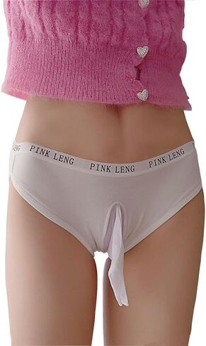 FASXIR Sexy Low-waisted Panties Bikini Back Crotch Opening Thong Breathable Seamless Pouch Briefs Underwear for Women Men in Saudi Arabia