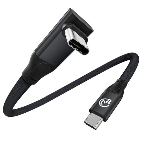 USB C 90 Degree Cable 1ft, 90° Short USBC to USBC 3.2 Gen 2x2 20Gbps Data Transfer Cable, 5K/4K 60Hz Monitor Cord, 240W PD Type C Rapid Charging Cord for iPhone 16 Pro Max, iPad, MacBook in Saudi Arabia
