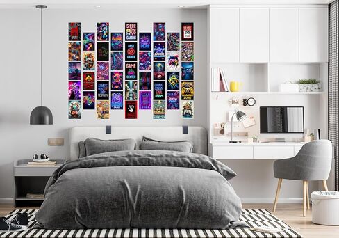 Libemz, 50 Pcs Gamer Collage Kit Posters - Gamer Room Decor, Boys Room Decor, Gaming Neon Sign Wall Art for Girls Boys Teen Kids Room Bedroom, Aesthetic Wall Decor Picture Posters Birthday Gifts Decorations,4x6 inches (Gamer) in Saudi Arabia