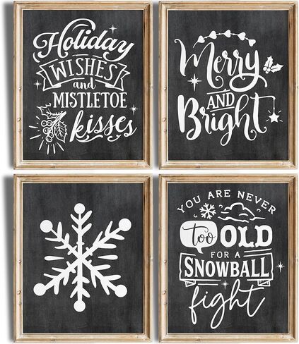 DREAM BIG PRINTABLES Winter Wonderland Festive Town Square Art Print - 11x14 | Christmas Wall Art for Living Room | Festive Decor for Holiday Home | Vintage Wall Pictures for Bedroom in Saudi Arabia