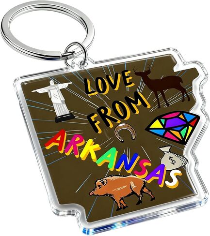 Arkansas Souvenirs State Keychain - Durable Key Ring And Key Holder For Gifts,Souvenirs From Usa,Spot M in Saudi Arabia
