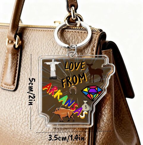 Arkansas Souvenirs State Keychain - Durable Key Ring And Key Holder For Gifts,Souvenirs From Usa,Spot M in Saudi Arabia