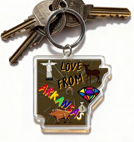 Arkansas Souvenirs State Keychain - Durable Key Ring And Key Holder For Gifts,Souvenirs From Usa,Spot M in Saudi Arabia