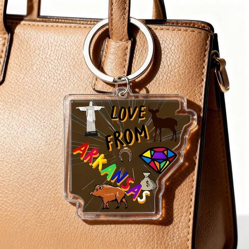 Arkansas Souvenirs State Keychain - Durable Key Ring And Key Holder For Gifts,Souvenirs From Usa,Spot M in Saudi Arabia