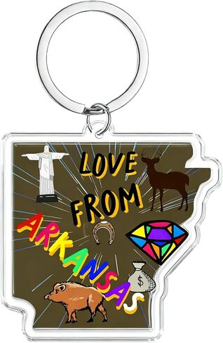 Arkansas Souvenirs State Keychain - Durable Key Ring And Key Holder For Gifts,Souvenirs From Usa,Spot M in Saudi Arabia