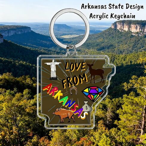 Arkansas Souvenirs State Keychain - Durable Key Ring And Key Holder For Gifts,Souvenirs From Usa,Spot M in Saudi Arabia