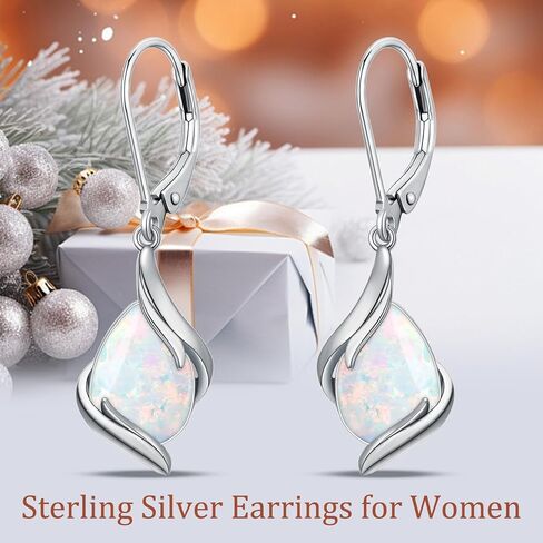 HPQQ Teardrop Earrings for Women 925 Sterling Silver Gemstone Dangle Earrings Fine Jewelry Valentines Day Birthday Gifts for Women Mom Wife in Saudi Arabia