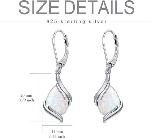 HPQQ Teardrop Earrings for Women 925 Sterling Silver Gemstone Dangle Earrings Fine Jewelry Valentines Day Birthday Gifts for Women Mom Wife in Saudi Arabia