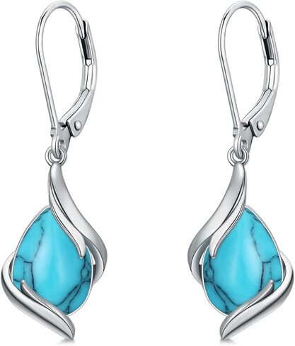 HPQQ Teardrop Earrings for Women 925 Sterling Silver Gemstone Dangle Earrings Fine Jewelry Valentines Day Birthday Gifts for Women Mom Wife in Saudi Arabia