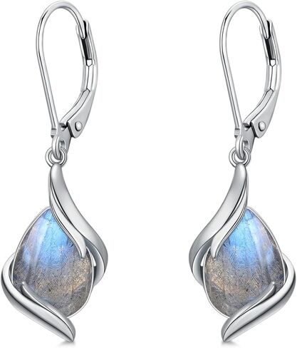 HPQQ Teardrop Earrings for Women 925 Sterling Silver Gemstone Dangle Earrings Fine Jewelry Valentines Day Birthday Gifts for Women Mom Wife in Saudi Arabia