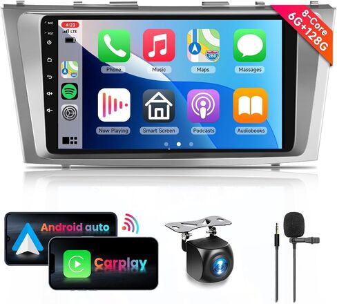 for Toyota Camry 2006-2011 with JBL 8 CORE 4G+64G Car Radio Stereo with Wireless CarPlay Android Auto, 9 Inch 1280 * 720P IPS Touch Screen Android 13 GPS WiFi Bluetooth 32-Band DSP SWC HD Camera in Saudi Arabia