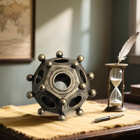 إثراء ديكور اثنا عشري الشكل الروماني من الراتنج - تصميم عتيق فريد، مثالي لخلق جو فني في المنزل والمكتب (ذهبي كلاسيكي) in Kuwait