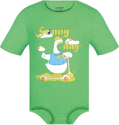 Landofgenie Men's Onesie Round Neck Short Sleeve One Piece Pajama Print Bodysuit - Sunny Day Duck in Saudi Arabia