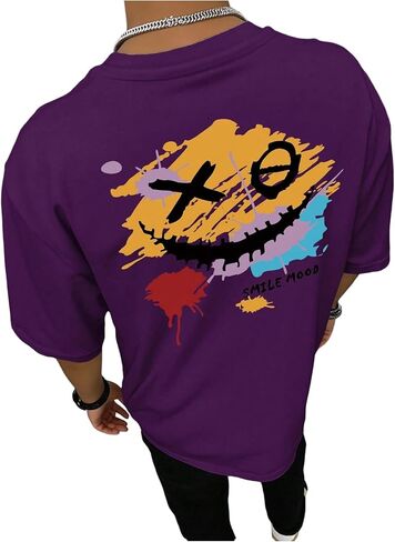 Floerns Men's Graphic Short Sleeve T Shirt Crew Neck Casual Loose Fit Tee Tops in Saudi Arabia