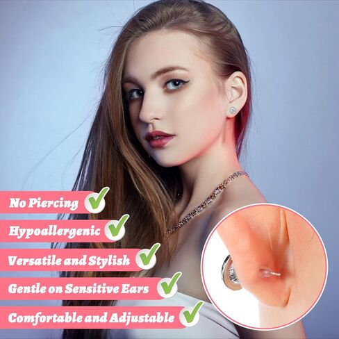 KFHENSOMR 3 أزواج من أقراط حجر الراين للرقص على شكل حجر أكريليك دائري داخل الأذن الكريستالية أقراط للنساء في المسابقات والأداء المسرحي لحفلات الزفاف (فضي، 18 مم) in Kuwait