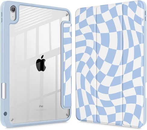 Mektron Case لـ 2025 iPad 11 Inch (A16 Chip) 11th Gen Fit iPad 10th Gen10.9 Inch 2022 ، buit في حامل القلم الرصاص مع غطاء مقاوم للصدمة صافٍ + Trifold Stand + Auto Wake/Sleep ، Bows C353 in Kuwait