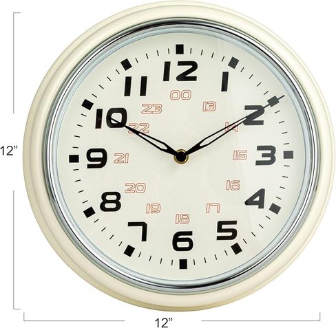 Creative Co-Op Chic Round Wall Clock, Cream in Saudi Arabia