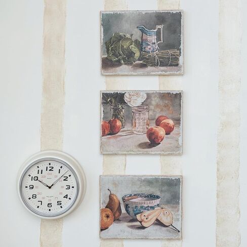 Creative Co-Op Chic Round Wall Clock, Cream in Saudi Arabia