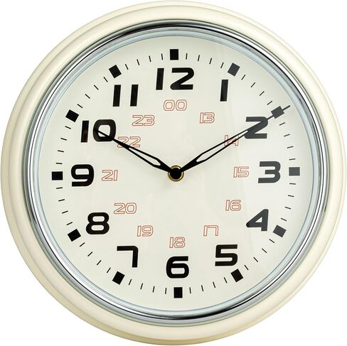 Creative Co-Op Chic Round Wall Clock, Cream in Saudi Arabia