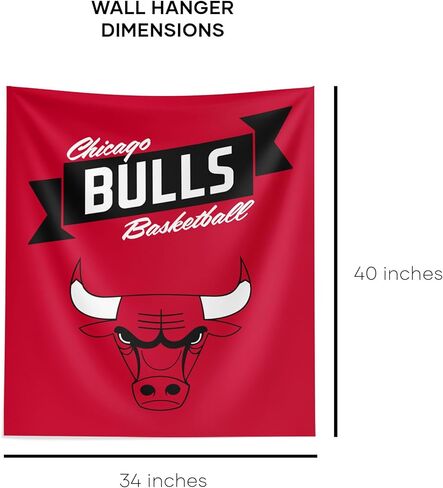 نسيج معلق على الحائط من NORTHWEST NBA Chicago Bulls، مقاس 86.36 سم × 101.6 سم، ممتاز in Saudi Arabia