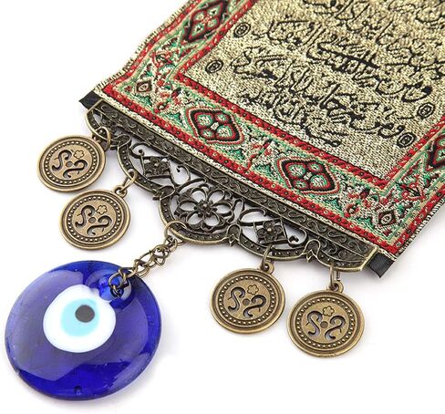 Joyzan نسيج صغير، معلق على الحائط ملصق عين الشر الأزرق ديكور صغير للمنزل نعمة تميمة علم عتيق قلادة تركية ريفية زخرفة إسلامية لغرفة النوم المستقلة وغرفة المعيشة في الداخل in Saudi Arabia
