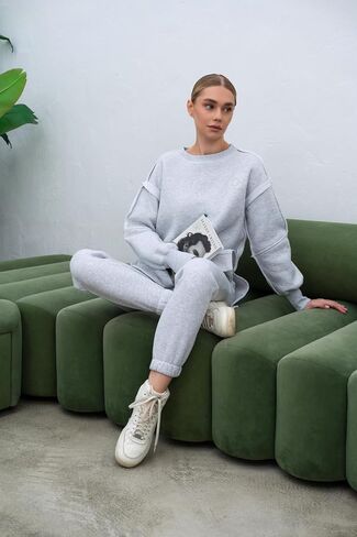 OBRII Women’s Oversized Gray Joggers Loose Fit Sweatpants with Pockets, Elastic Waist & Cuffed Ankles SS25 Ukrainian Brand in Saudi Arabia