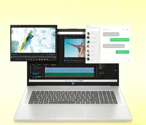 HP 17 بوصة كمبيوتر محمول | 17.3 "FHD Computer | 64GB RAM | 2TB SSD و 128GB SSD | AMD 6-CORE CPU | كاميرا الويب | USB-C | Wi-Fi | Bluetooth | in Saudi Arabia
