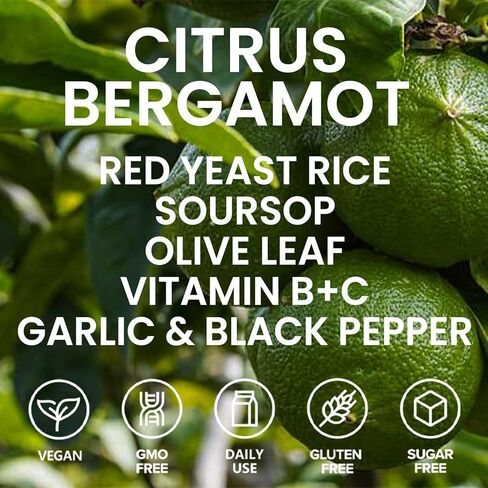 Resona Official Red Yeast Rice Cleanse, Citrus Bergamot Red Yeast Rice, Cholesterol Support Blend with Citrus Bergamot, Soursop, Olive Leaf & Vitamin B+C - 2OZ (1) in Saudi Arabia