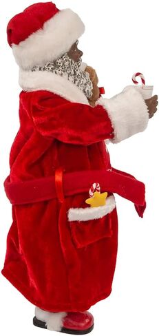 Kurt Adler 10.5-Inch Fabriché Black Santa in Pajamas and Robe in Saudi Arabia