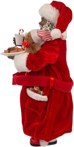 Kurt Adler 10.5-Inch Fabriché Black Santa in Pajamas and Robe in Saudi Arabia