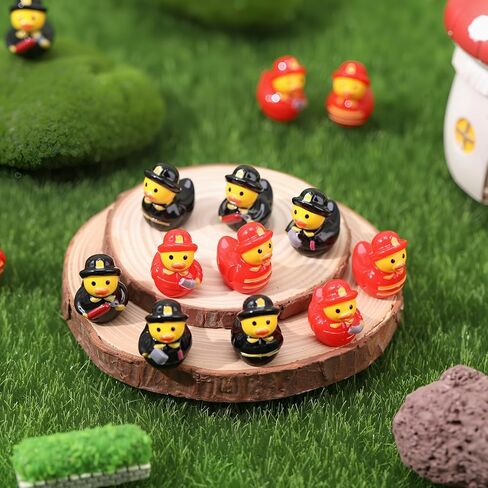 GGSTDDUP 100 Pcs Mini Resin Fireman Ducks Mini Firefighter Duck Figurines Tiny Miniature Resin Ducks for Crafts Making DIY Moss Landscape in Saudi Arabia
