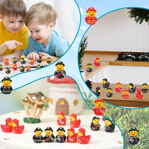 GGSTDDUP 100 Pcs Mini Resin Fireman Ducks Mini Firefighter Duck Figurines Tiny Miniature Resin Ducks for Crafts Making DIY Moss Landscape in Saudi Arabia