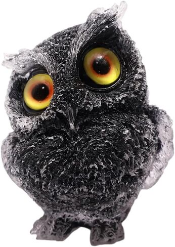1 pcs Black Obsidian, Handmade Natural Crystal Owl Statue Reiki Healing Gemstone Animal Figurines Home Office Car Decoration The Best Gifts 2.4in in Saudi Arabia
