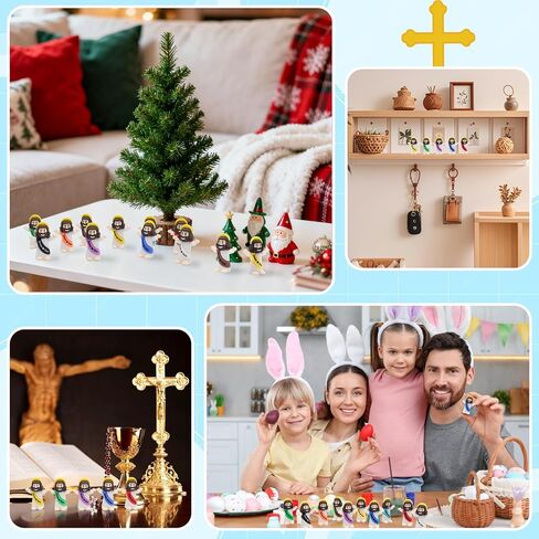 Yelakey Little Mini Jesus Figures Jesus Love You,100pcs Small Jesus Figurines in Bulk for Hide and Seek, Religious Party Favors, Baptism Gift, Easter Egg Stuffers in Saudi Arabia