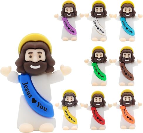 Yelakey Little Mini Jesus Figures Jesus Love You,100pcs Small Jesus Figurines in Bulk for Hide and Seek, Religious Party Favors, Baptism Gift, Easter Egg Stuffers in Saudi Arabia
