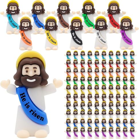 Yelakey Little Mini Jesus Figures Jesus Love You,100pcs Small Jesus Figurines in Bulk for Hide and Seek, Religious Party Favors, Baptism Gift, Easter Egg Stuffers in Saudi Arabia