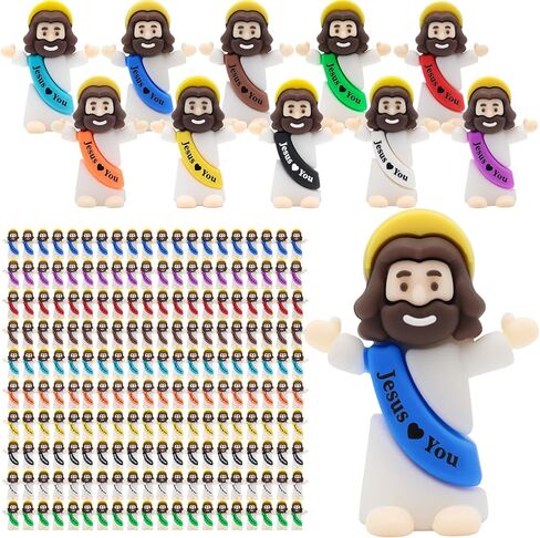 Yelakey Little Mini Jesus Figures Jesus Love You,100pcs Small Jesus Figurines in Bulk for Hide and Seek, Religious Party Favors, Baptism Gift, Easter Egg Stuffers in Saudi Arabia