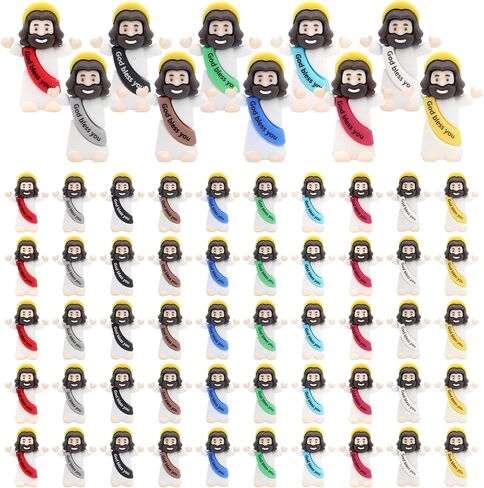 Yelakey Little Mini Jesus Figures Jesus Love You,100pcs Small Jesus Figurines in Bulk for Hide and Seek, Religious Party Favors, Baptism Gift, Easter Egg Stuffers in Saudi Arabia