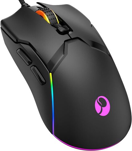 XT13 RGB Gaming Mouse,All Keys are editable, 12 Backlit Modes,8000 DPI Wired Optical Mouse,Software Supports DIY Keybinds Button in Saudi Arabia