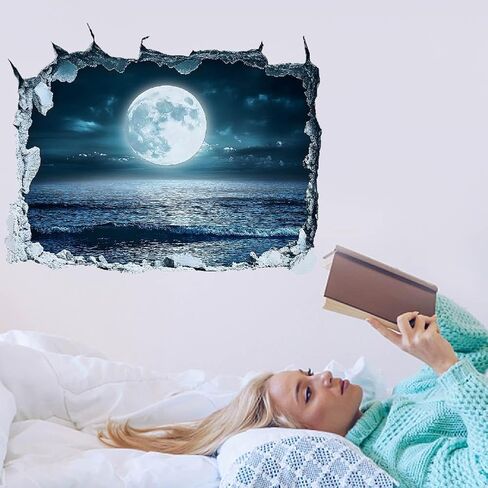 SUPERDANT 3D Wall Sticker Vintage Train 3D Break Wall Decals Forest Train Peel and Stick Large Vinyl Art Decor for Nursery Kids Room Home Living Room Bedroom TV Background Cafe Decoration 37.7x23.6in in Saudi Arabia