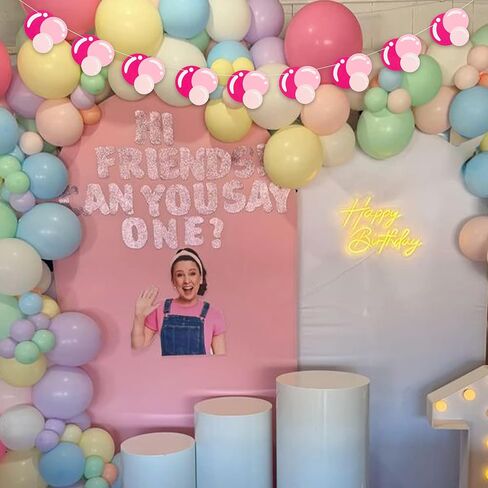 Eurteka Pink Bubble Banner - Bubble Gum Theme Party Banner,Enlightened Teacher Birthday Party Decoration (pink bubble banner) in Saudi Arabia