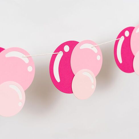Eurteka Pink Bubble Banner - Bubble Gum Theme Party Banner,Enlightened Teacher Birthday Party Decoration (pink bubble banner) in Saudi Arabia