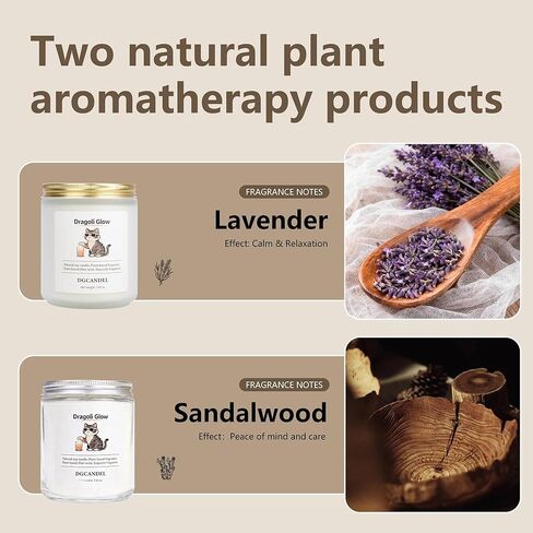 شمعة معطرة برائحة اللافندر من دراجولي، مصنوعة من شمع الصويا الطبيعي والزيوت العطرية، وقت حرق لمدة 40 ساعة للمنزل وغرفة النوم والحمام | الاسترخاء وتخفيف التوتر ومعطر الهواء (7.05 أونصة) in Saudi Arabia