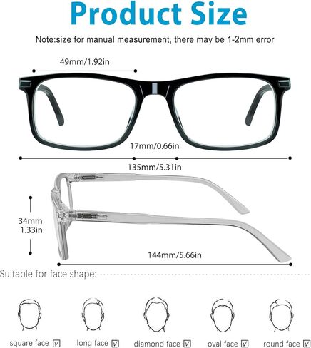 Myfeasy 2 Pack Photochromic Bifocal Reading Glasses for Women Men Blue Light Blocking Clear Top Transition Readers in Saudi Arabia