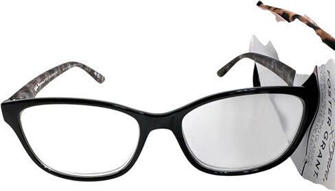 Foster Grant Sofia Vergara Fashion Reading Glasses, Black Frame with Marbled Temple Design FGSV23606. +1.75 in Saudi Arabia