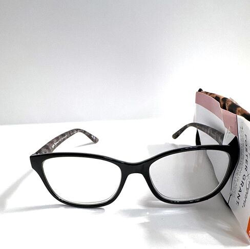 Foster Grant Sofia Vergara Fashion Reading Glasses, Black Frame with Marbled Temple Design FGSV23606. +1.75 in Saudi Arabia