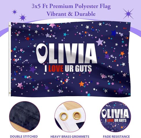 HABITAYGI Olivia Inspired Guts Decorative Flag Tapestry Poster, Double Stitched American Music Flag, Wall Decor for Party, Room, Dorm - 3x5 Ft - Navy Blue in Saudi Arabia