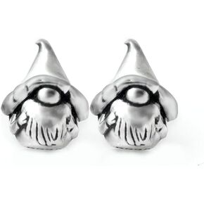 Garden Gnome Little Dwarf Pixie Unique Handmade 925 Sterling Silver Stud Earring in Kuwait